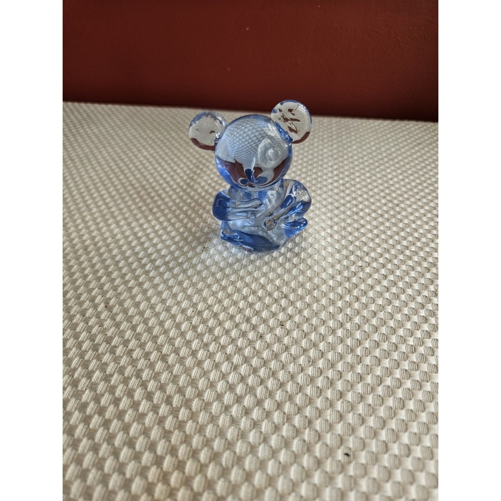 Vintage Hand Blown Light Blue Glass Koala Figurine Collectible